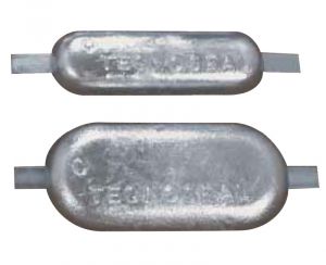 Oval Galvanized Iron Anode with Insert for Welding 300x80x40 mm 5 Kg #OS4390707