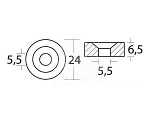 Anodo di Zinco a Rondella 823913 MERCURY MARINER MERCRUISER YAMAHA ∅ 24x6,5 mm #N80607030601