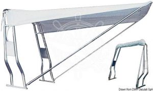 Telescopic Awning for Stainless steel Roll-Bar Tube 120x145x190cm White #OS4690601