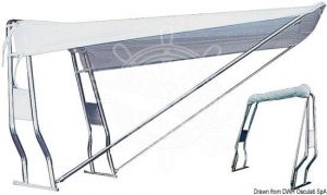 Tendalino Telescopico per Roll-Bar Tubo in Inox Bianco 130x150x190cm #OS4690602