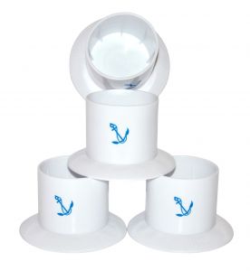 PVC suction type cup/glass holder 4 piece pack White #OS4827010