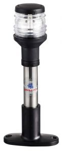 Asta Compact con tubo in acciaio inox con Fanale 360° Nero L.20cm #OS1111300