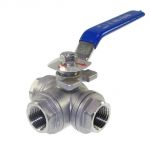 Stainless steel 3 way ball valve Thread D.3/4" #OS1772203