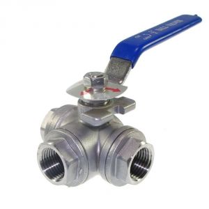 Valvole a sfera a 3 vie in acciaio inox Filetto D.3/4" pollici #OS1772203