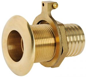 Yellow plated brass through deck fitting 1-1/2 inches thread 45mm pipe N42038201709