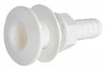 White plastic seacock with hose adaptor 1/2" with hose connector 15mm #N42038202470