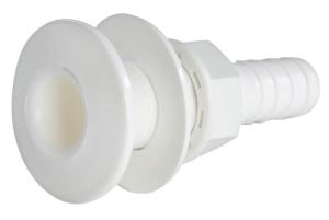 White plastic seacock with hose adaptor 3/4" with hose connector 19mm #N42038202471