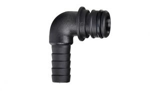 Snap-fit hose connectors Ø19mm a 90° in plastica nera #OS1653226