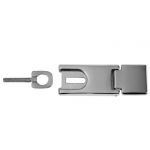 Chromed brass openable hinge with eye bolt for padlock 89x32mm #N60341500531