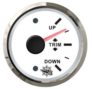 Osculati Indicatore TRIM Segnale 0-190 Ohm 12/24V Quadrante Bianco Lunetta Lucida #OS2732220