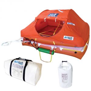 Arimar Oceanus 10-man life raft Valise version with Grab Bag Beyond 12 miles AR101020ITG
