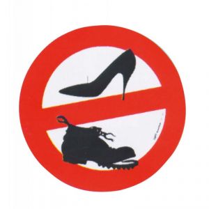 No shoes allowed relief sticker D.8cm #MT3418902