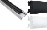 Profilo parabordo in PVC Nero o Bianco 24mt per supporto alluminio H37mm #MT38321372