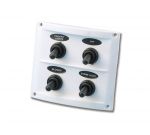 White ABS Panel 4x10A Waterproof Switches 4 Fuses D.100xh90 mm #MT2102644