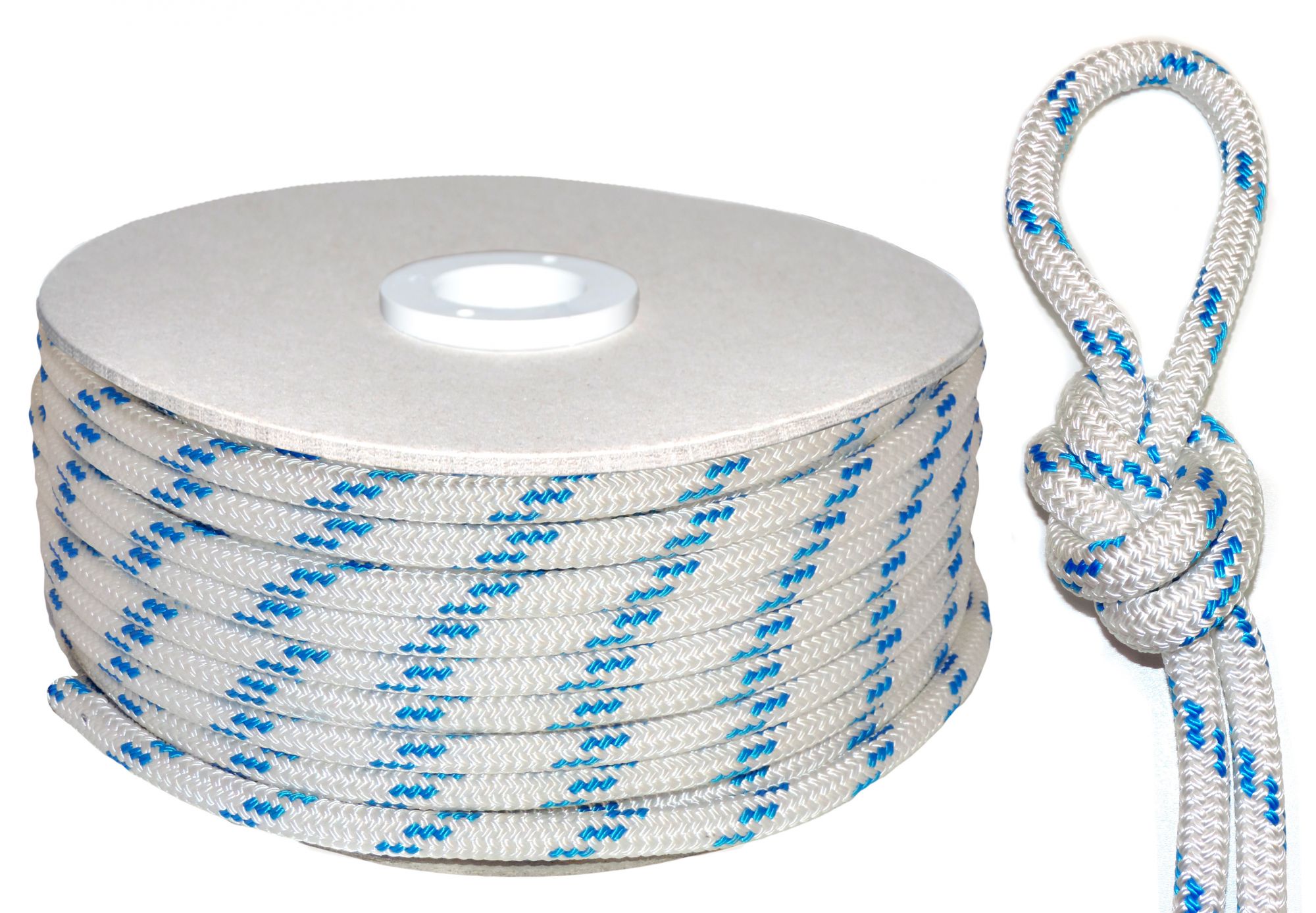 Speedcruise Technical Rope 100% Spectra Ø8mm 100mt Spool White with Light  Blue Line #AM00119061