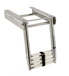 Stainless steel telescopic retracting ladder with 4 Steps D.1155x405mm #N30810111057