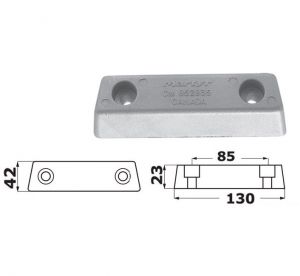 Anodo di Zinco a Placca per Base Piede 852835-8 VOLVO Duo Prop #N80607230713