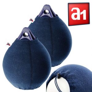 Fendress Polyester Navy Blue Pair Fender Covers for Polyform A1 #N12102804515