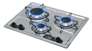 Polished Stainless Steel Burny 3 Flush-in Gas Stove 3 Burners 470x360mm #MT1504553