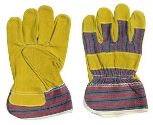 Leather work gloves with Canvas back Size 10 #47617567
