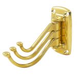 Appendiabiti a 3 ganci pieghevoli in Ottone 73x36mm Oro #MT0335303