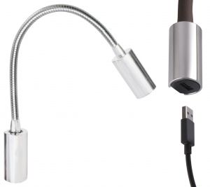 Quick Luce AUDREY WALL USB NS 1.5W in Alluminio Satinato 10-30V IP40 #Q25400023