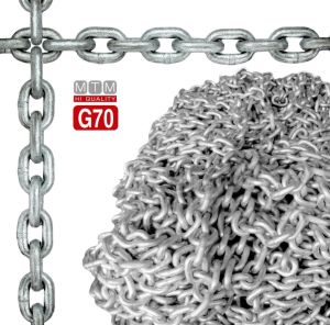 High resistance G70 Galvanized Steel Calibrated Chain Ø8mm 30mt 24x10mm 43kg #MT011070830