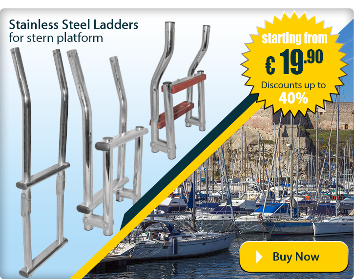 Stainless Steel folding ladder for transom platform