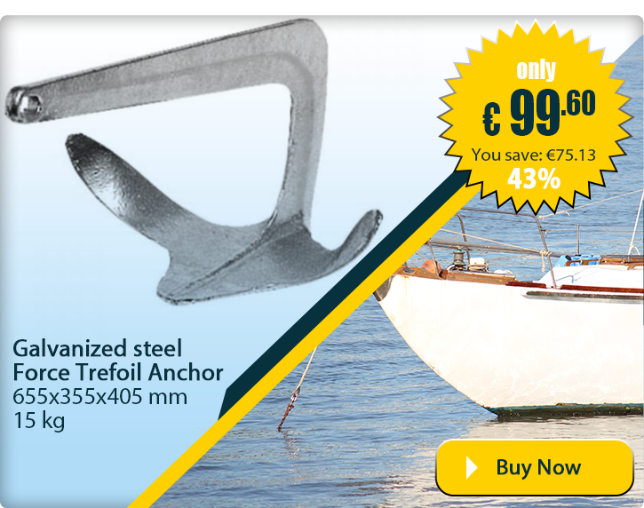 Force Trefoil Ancor in molten steel and hot dip galvanized 15kg