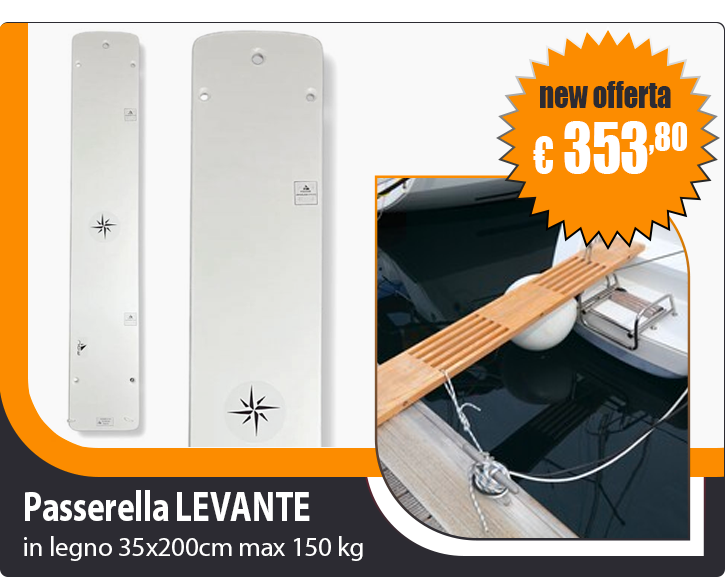 Nownautica Passerella LEVANTE fissa in legno 35x200cm max 150kg