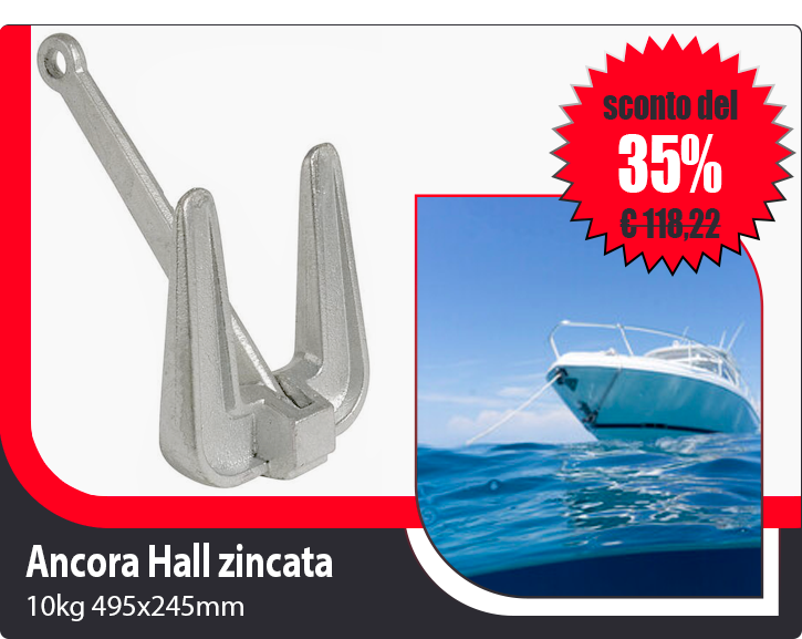 Ancora Hall in acciaio zincato a caldo 10 kg