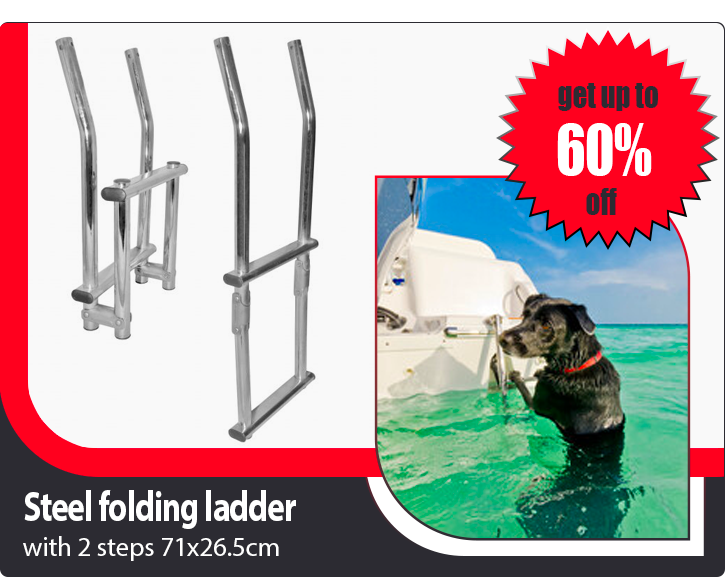 Stainless Steel Folding Ladder 71x26.5cm with 2 Steps