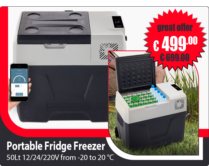 Portable Fridge Freezer 50Lt 12/24/220V with App Control